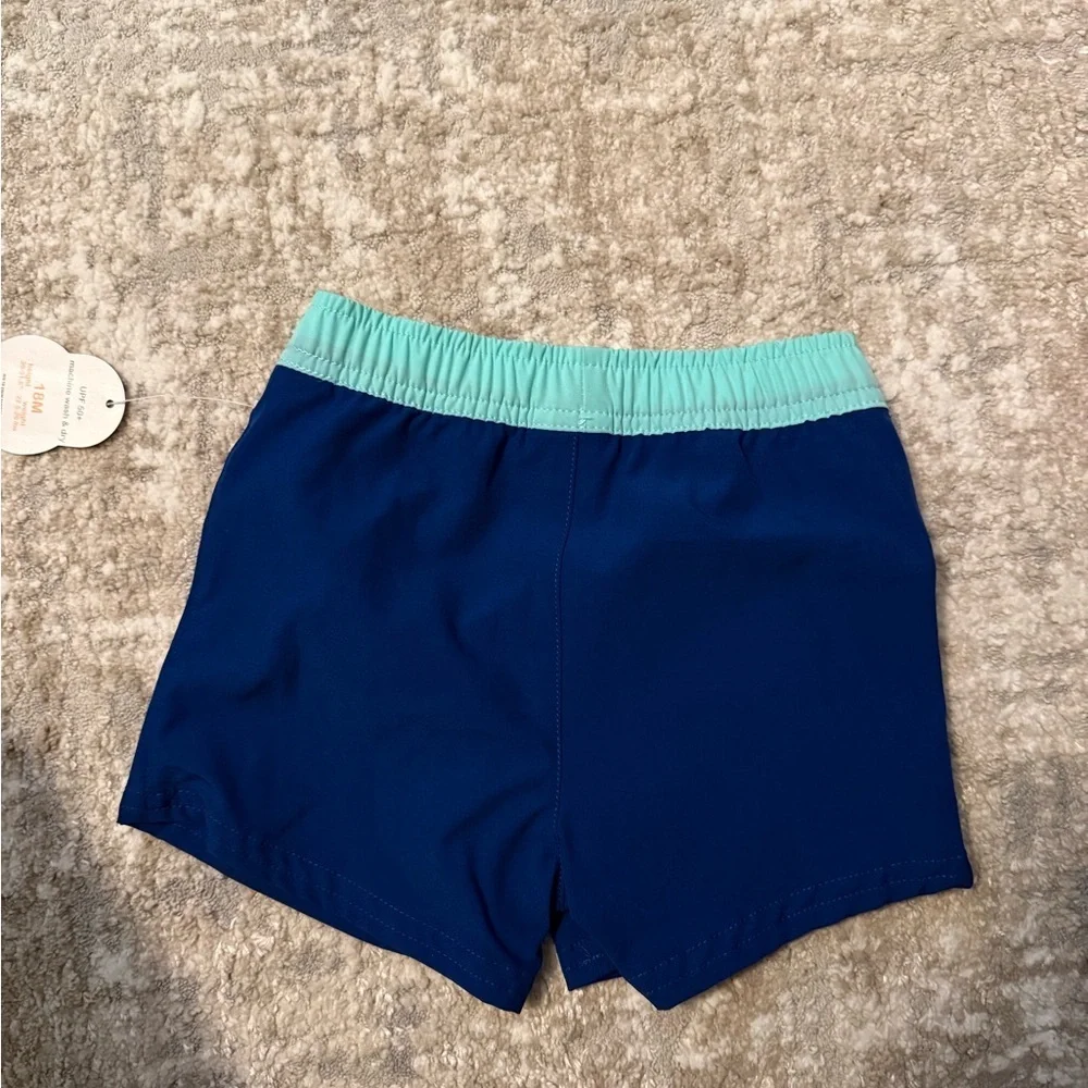 Wonder Nation Kids' Swim Trunks in Blue and Green size 18M-NWT